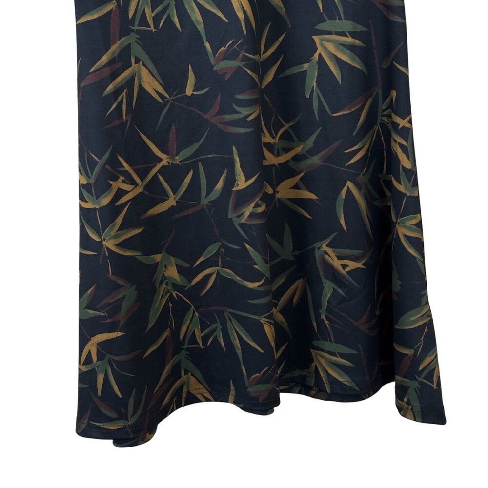 WeWoreWhat NEW Muscle Tank Mini Dress Size Medium Black Multicolor Leaves - Picture 4 of 11